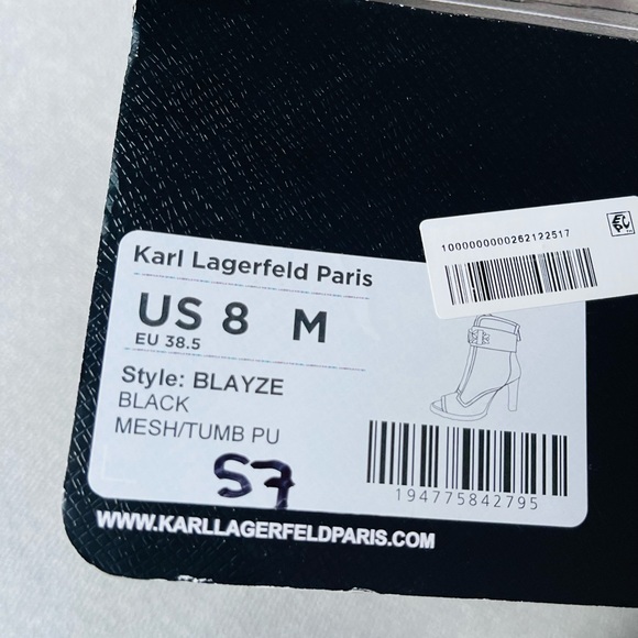 Karl Lagerfeld Paris Blayze Jewel Ornament Ankle Strap Peep Toe Booties - Picture 10 of 12